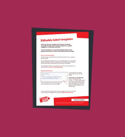CAW 25 UK: Editable label template (16 sheet) thumbnail